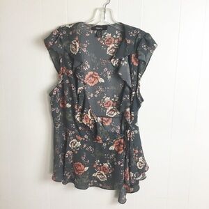 Forever 21 Plus Floral Summer Top Plus Size 1X Womens Ruffle